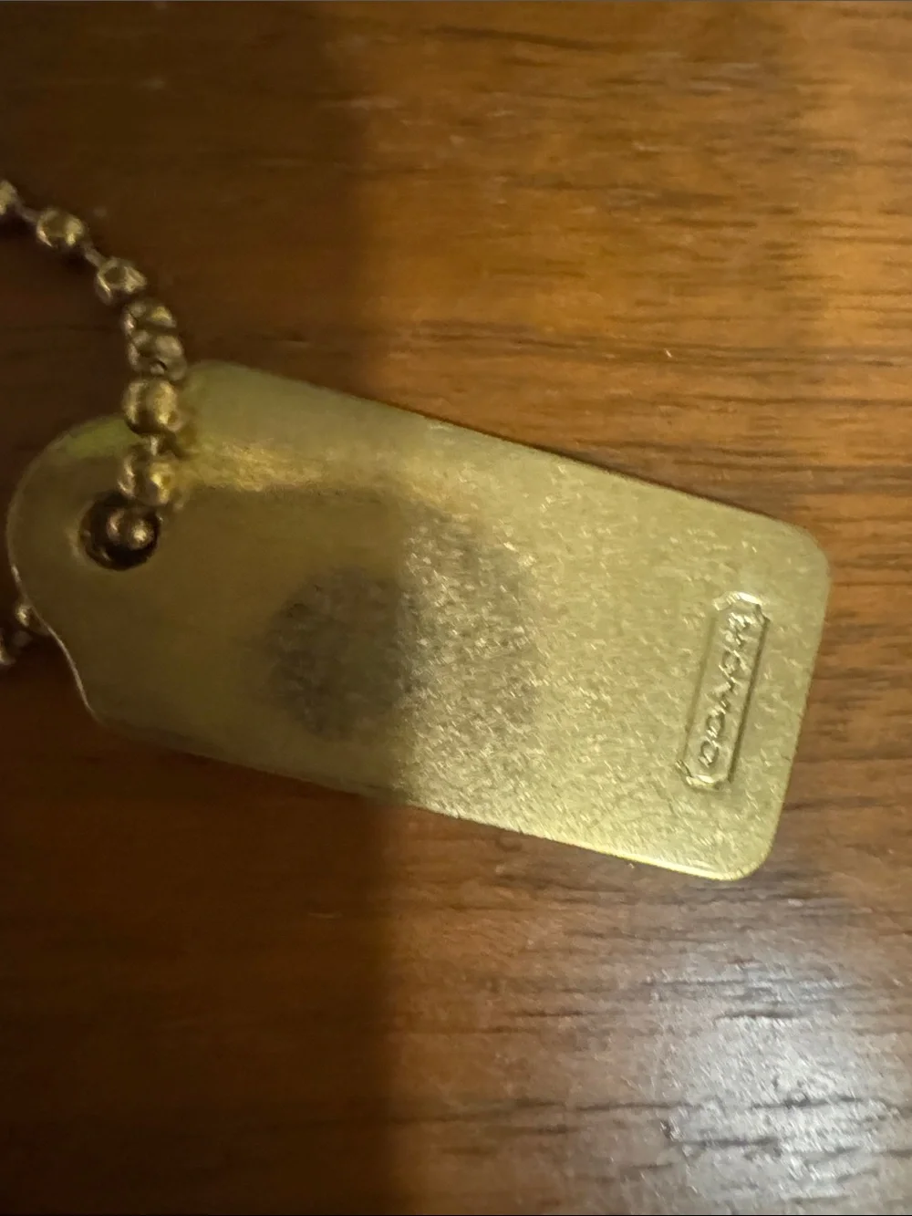Coach Gold-tone Logo Dog Tag Key Chain